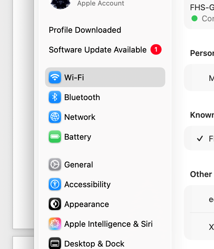 macOS System Settings – Profile Downloaded